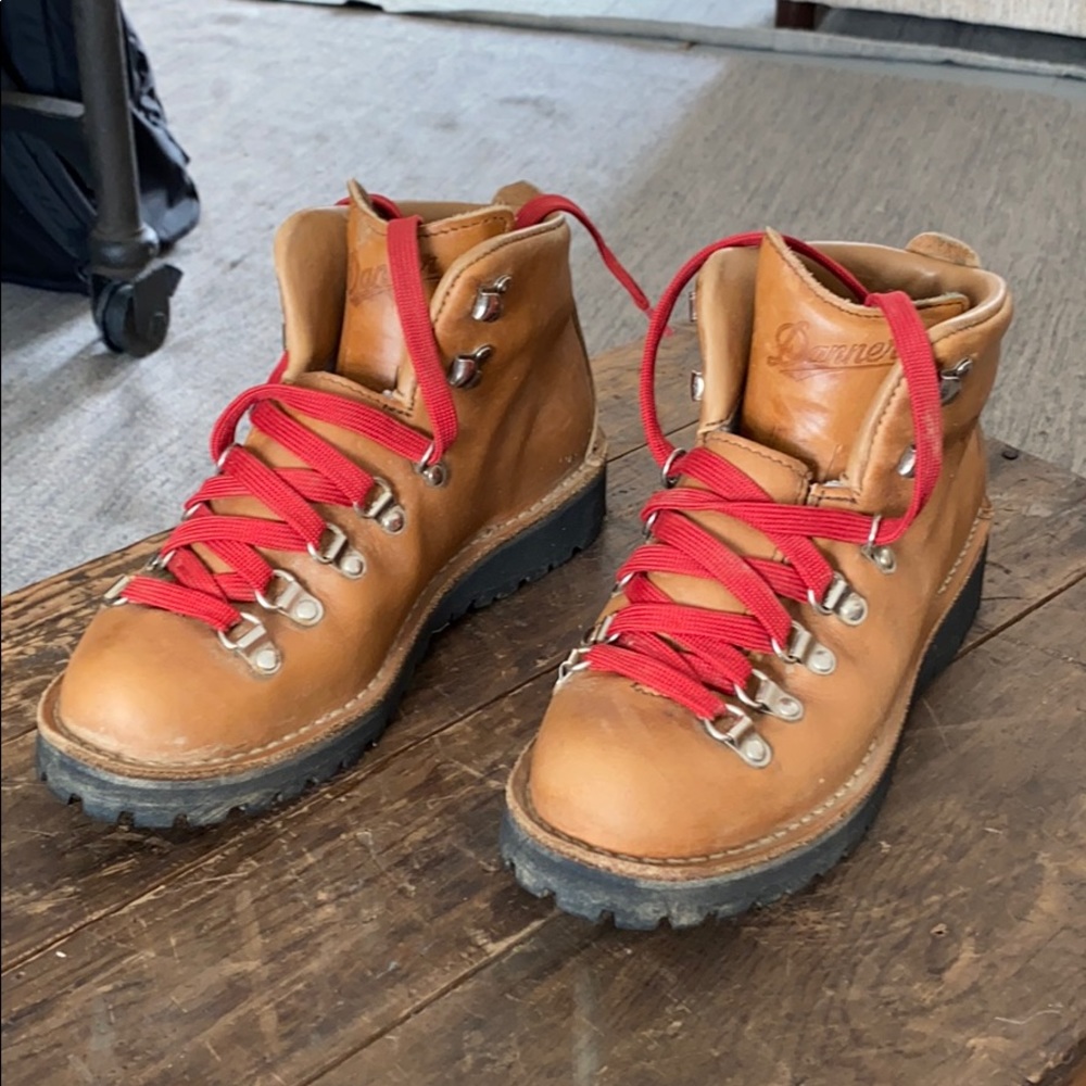 Danner Women's Tan and Red Hiking Boots
